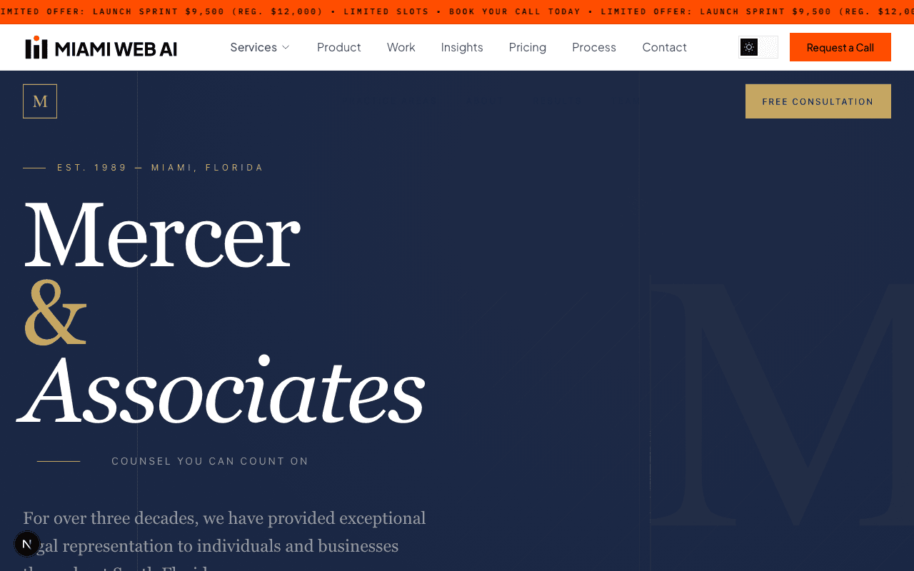 Mercer & Associates demo screenshot