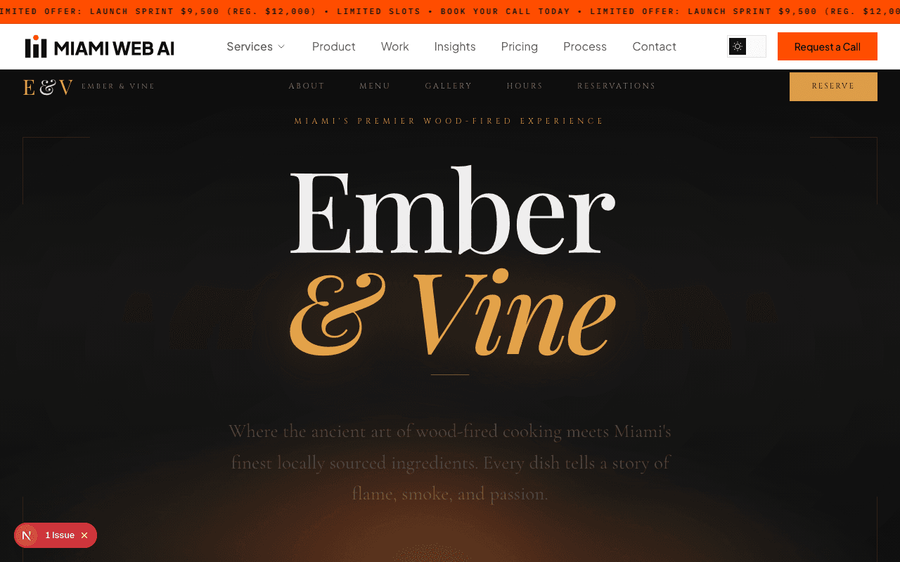 Ember & Vine demo screenshot